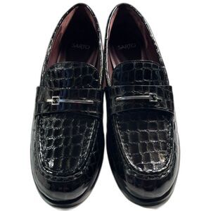 Brand New Franco Sarto® Riley Black Patent Leather Loafer SZ 9-1/2M